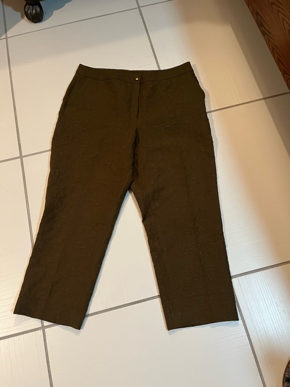 Donna Karan Dark Olive Straight-Leg Men's Pants